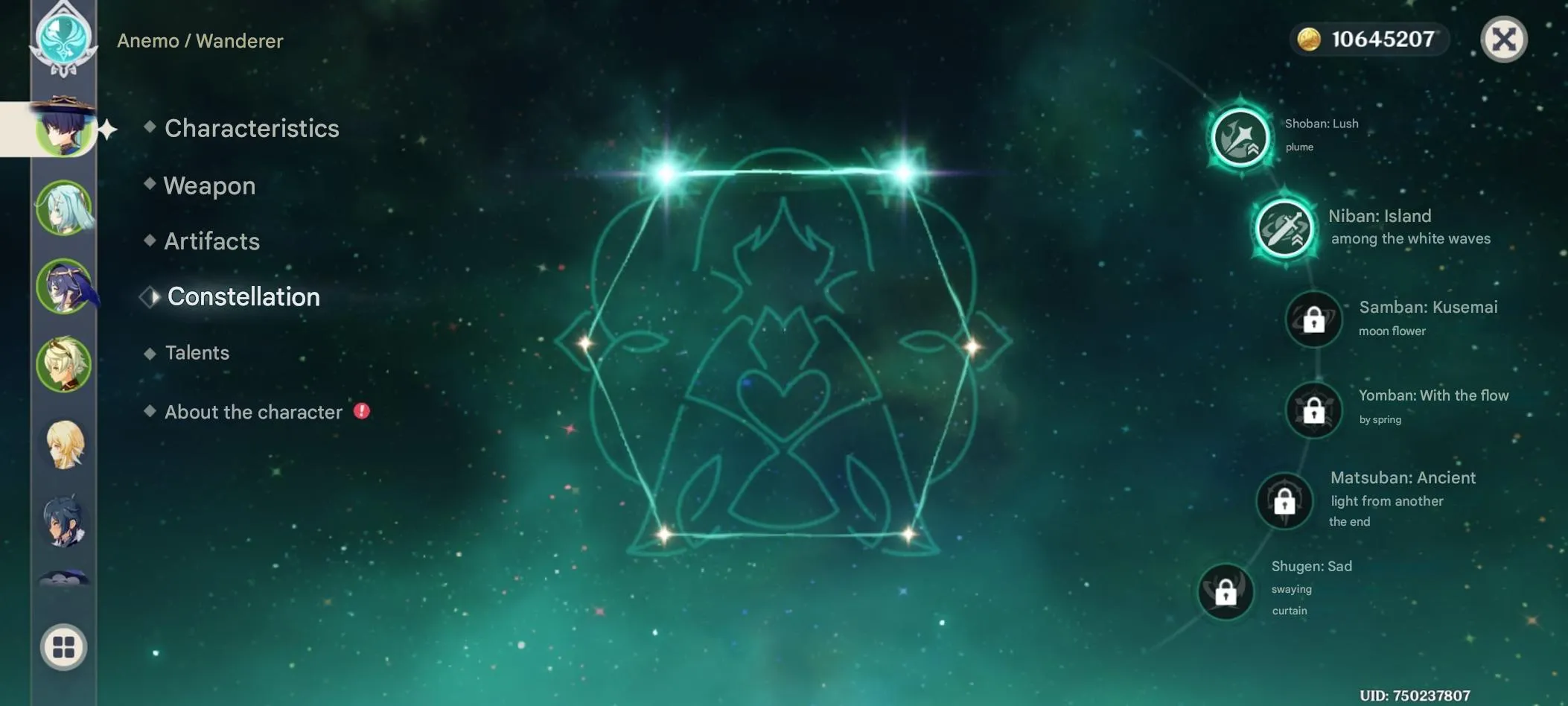 GI1371 Wanderer C2 + Tulaytullah, Faruzan C6, Layla C6, Mona C1, Beidou C6 